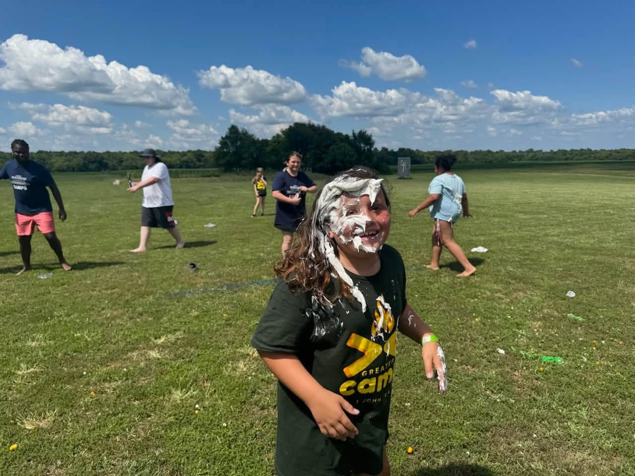 Whole camp lined up after the color run